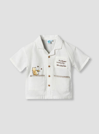 Disney Collared Short Sleeve Shirt and Shorts Set with Winnie the Pooh Print-baby-boys-clothing-setsandcoords-image-3