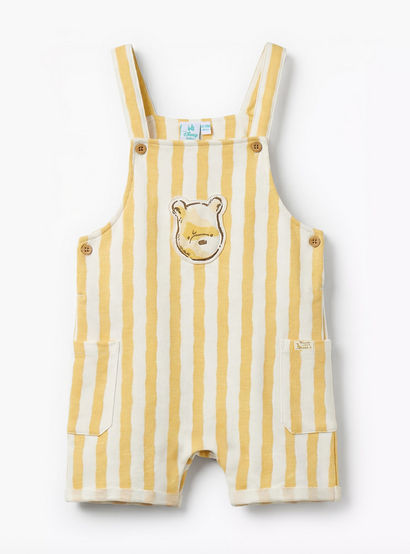 Disney Crew Neck Short Sleeves T-shirt and Dungaree Set with Winnie the Pooh Applique-baby-boys-clothing-setsandcoords-image-3