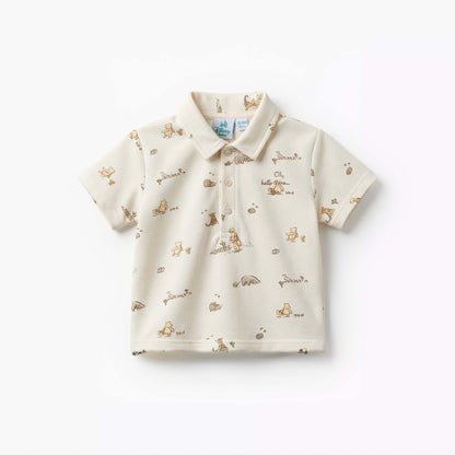 Disney Collared Short Sleeves Polo T-shirt and Shorts Set with Winnie the Pooh Print