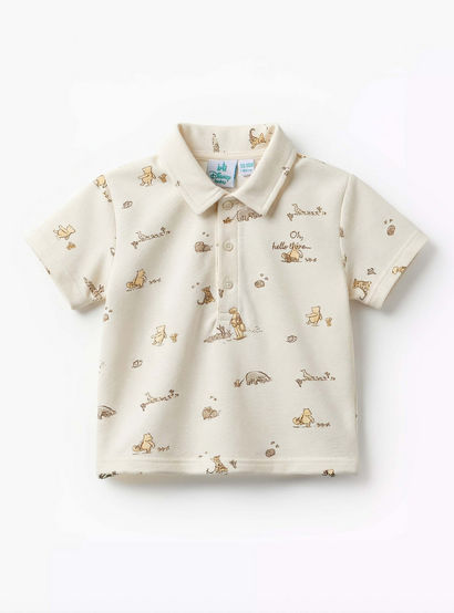 Disney Collared Short Sleeves Polo T-shirt and Shorts Set with Winnie the Pooh Print-baby-boys-clothing-setsandcoords-image-3