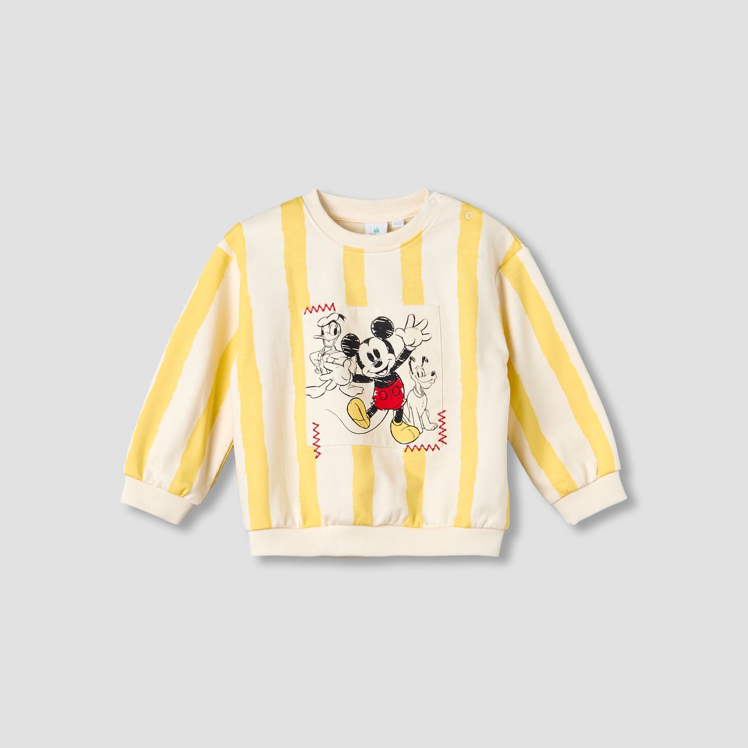 Disney Crew Neck Long Sleeves Sweatshirt and Pants Set with Mickey Mouse Print