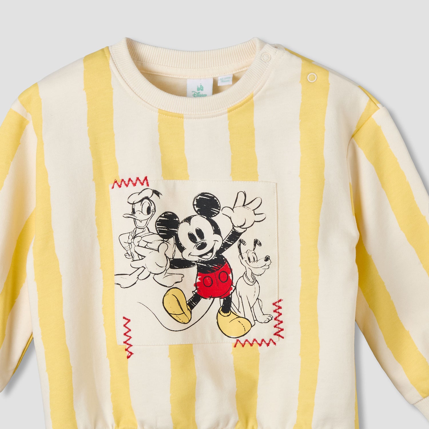 Disney Crew Neck Long Sleeves Sweatshirt and Pants Set with Mickey Mouse Print