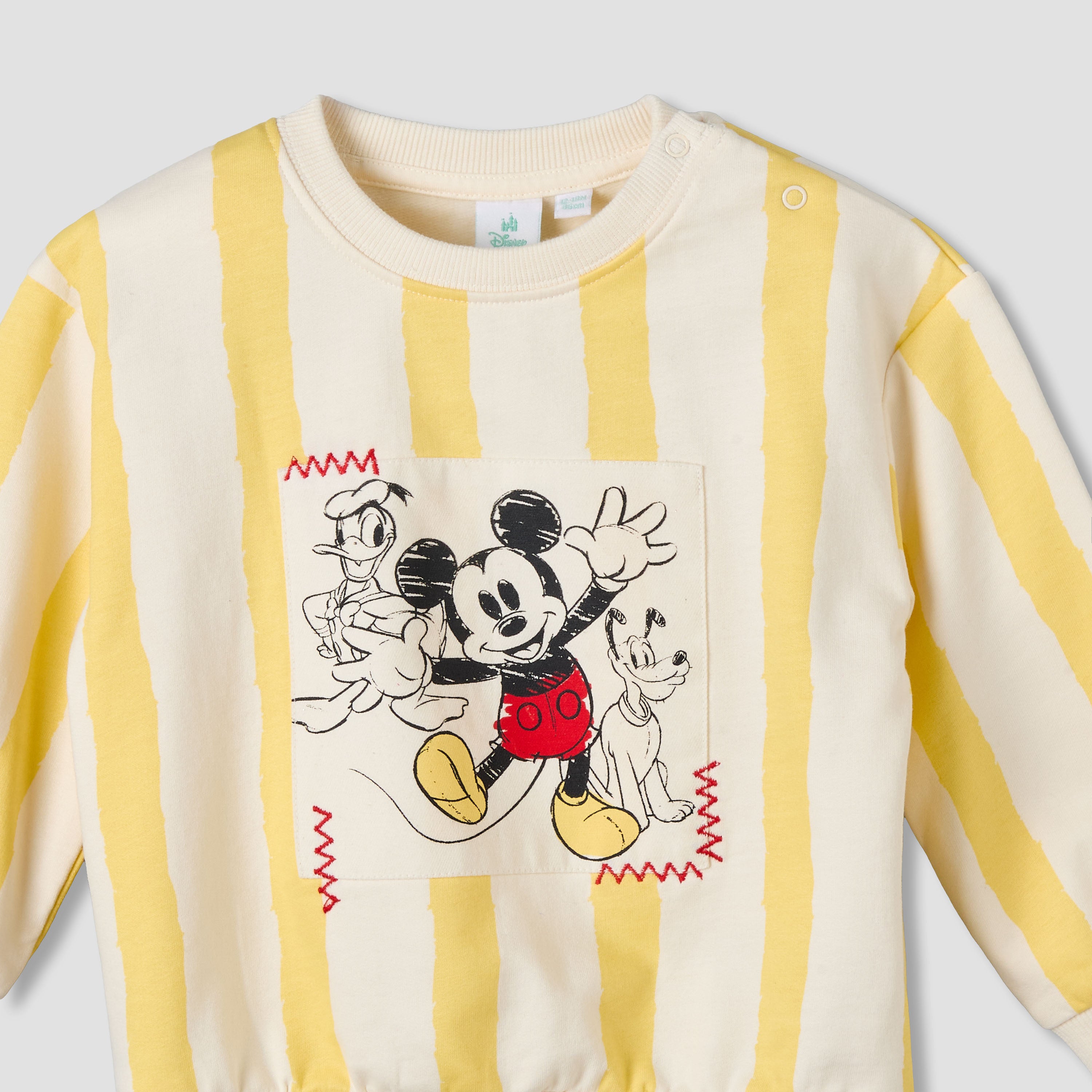 Disney Crew Neck Long Sleeves Sweatshirt and Pants Set with Mickey Mouse Print