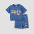 Disney Crew Neck Short Sleeves T-shirt and Shorts Set with Mickey Mouse Print - Blue / 12-18 mths