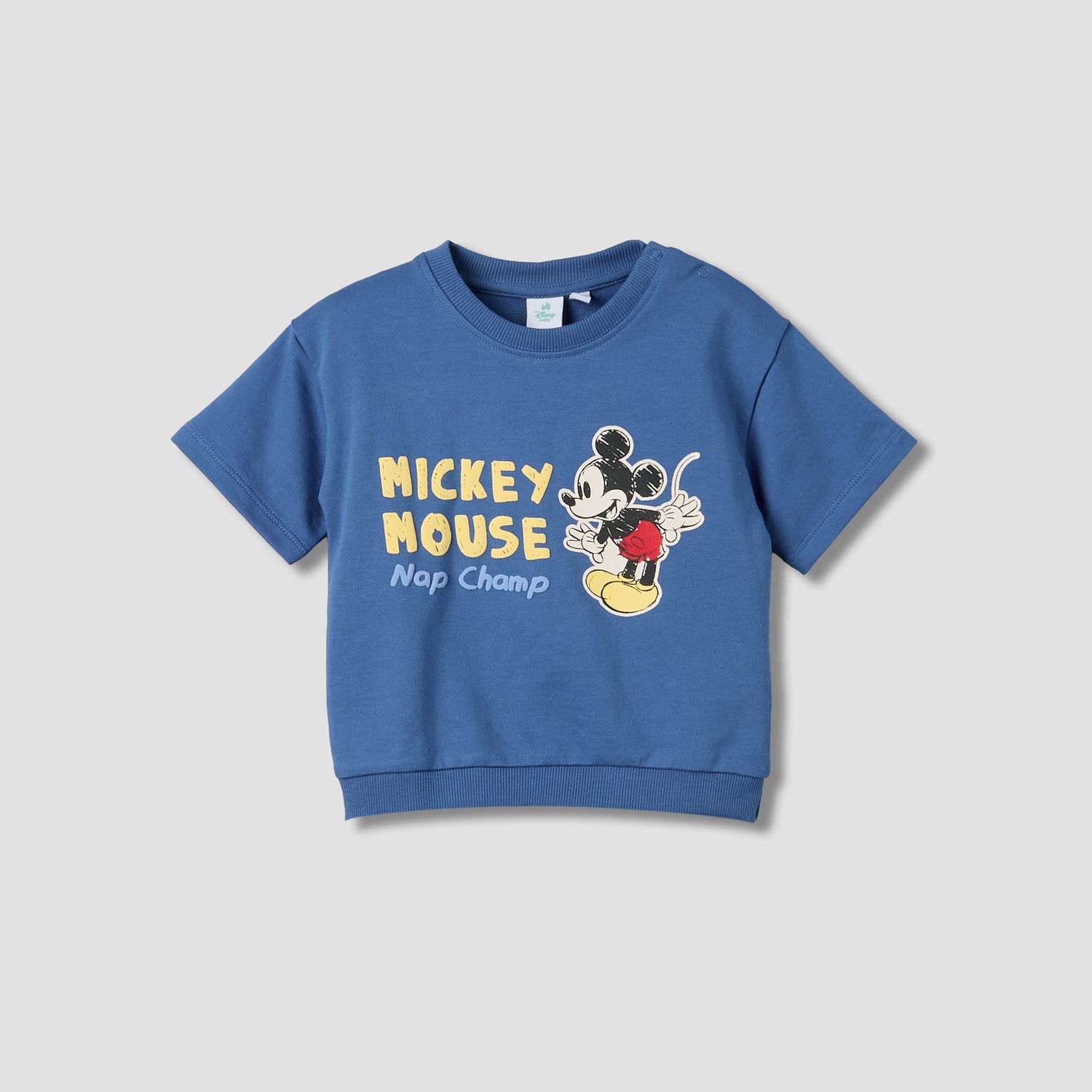 Disney Crew Neck Short Sleeves T-shirt and Shorts Set with Mickey Mouse Print