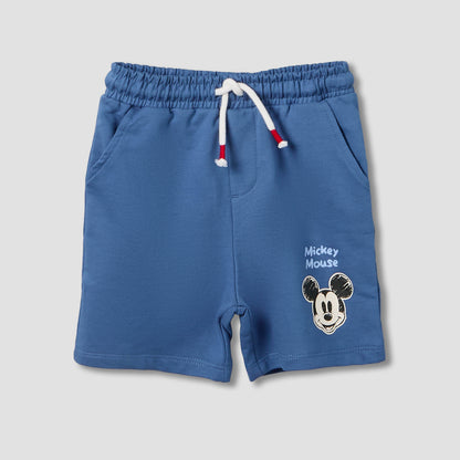 Disney Crew Neck Short Sleeves T-shirt and Shorts Set with Mickey Mouse Print
