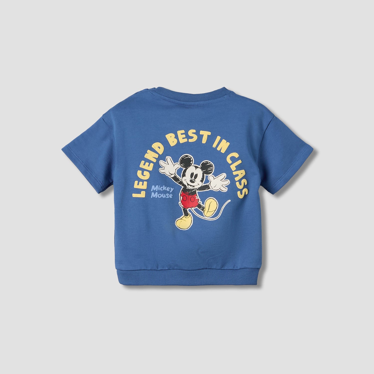 Disney Crew Neck Short Sleeves T-shirt and Shorts Set with Mickey Mouse Print