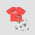 Disney Crew Neck Short Sleeves T-shirt and Shorts Set with Mickey Mouse Print