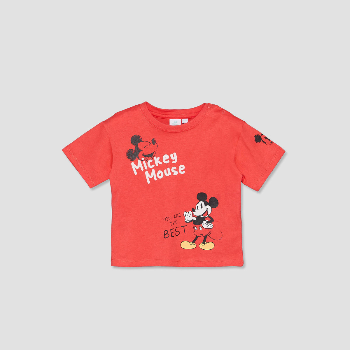Disney Crew Neck Short Sleeves T-shirt and Shorts Set with Mickey Mouse Print