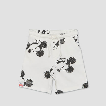Disney Crew Neck Short Sleeves T-shirt and Shorts Set with Mickey Mouse Print