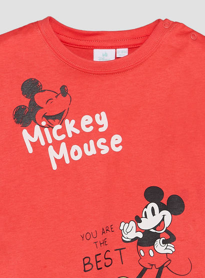 Disney Crew Neck Short Sleeves T-shirt and Shorts Set with Mickey Mouse Print-baby-boys-clothing-setsandcoords-image-5