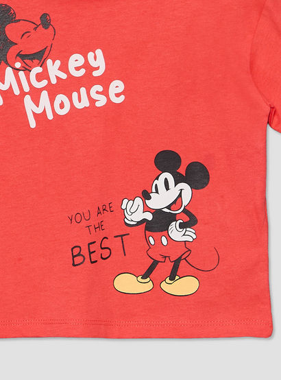 Disney Crew Neck Short Sleeves T-shirt and Shorts Set with Mickey Mouse Print-baby-boys-clothing-setsandcoords-image-6
