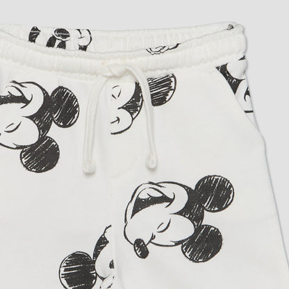 Disney Crew Neck Short Sleeves T-shirt and Shorts Set with Mickey Mouse Print