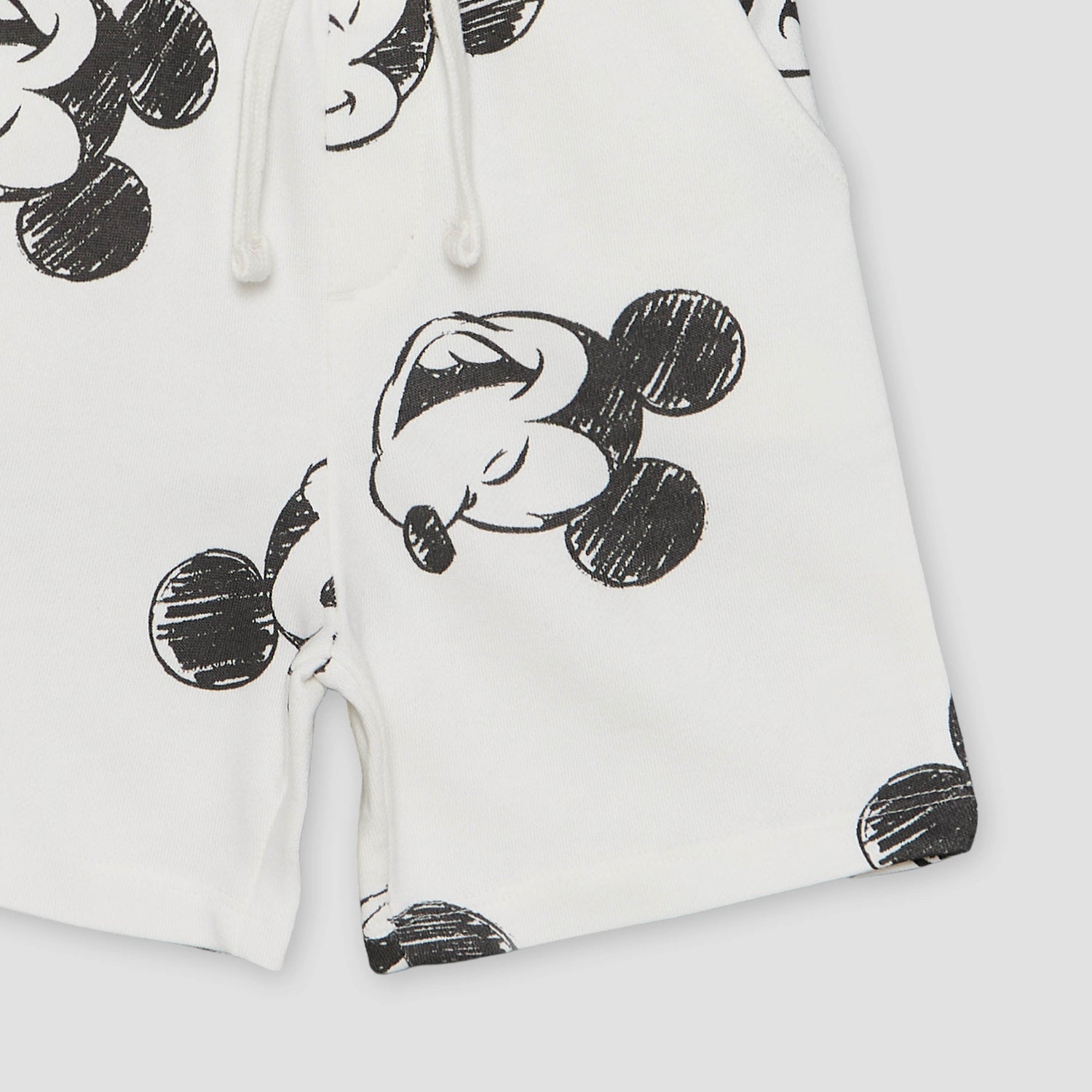 Disney Crew Neck Short Sleeves T-shirt and Shorts Set with Mickey Mouse Print