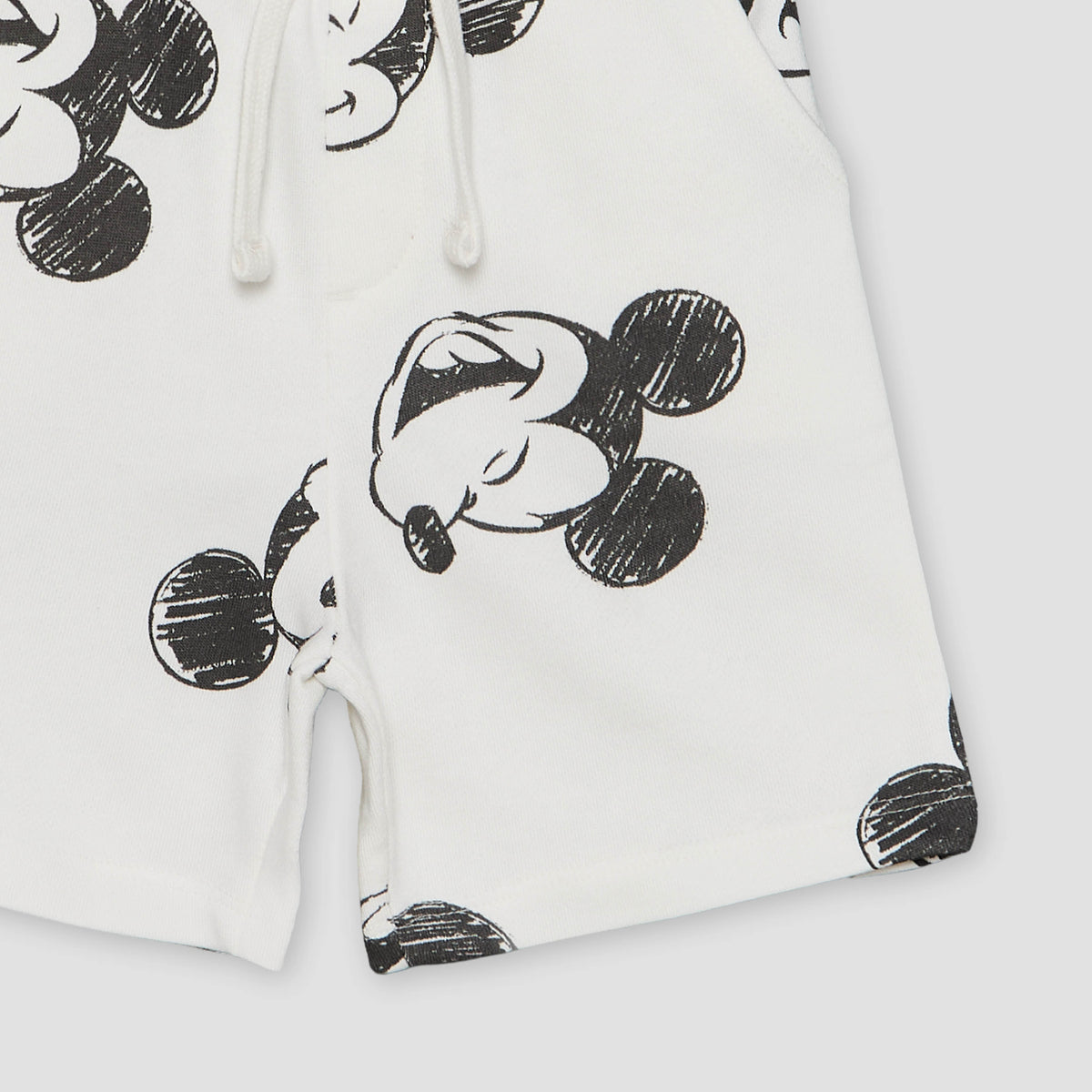 Disney Crew Neck Short Sleeves T-shirt and Shorts Set with Mickey Mouse Print