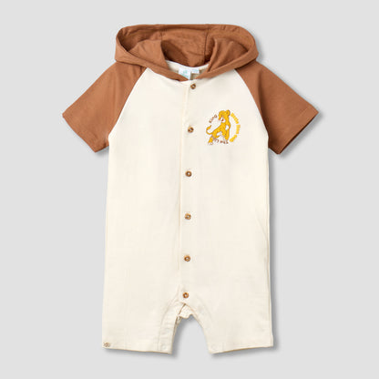 Disney Hooded Short Sleeves Romper with Simba Print