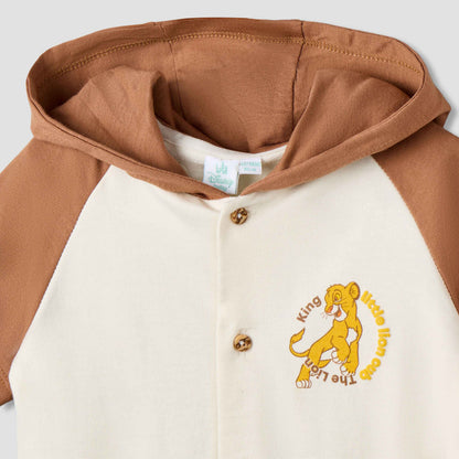 Disney Hooded Short Sleeves Romper with Simba Print