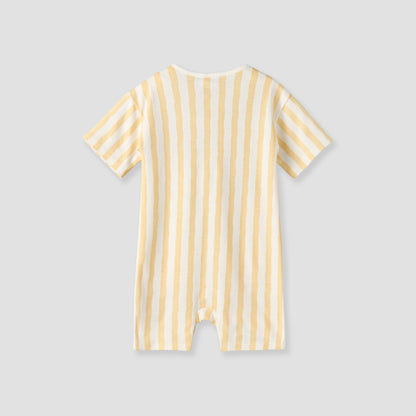 Pack of 2 Disney Round Neck Short Sleeve Romper with Snap Button Closure