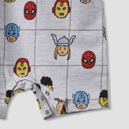 Crew Neck Short Sleeves T-shirt and Dungaree Set with Avengers Print