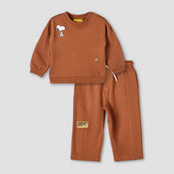 Peanuts Crew Neck Long Sleeves Sweatshirt and Pants Set with Snoopy Print-undefined-image-1