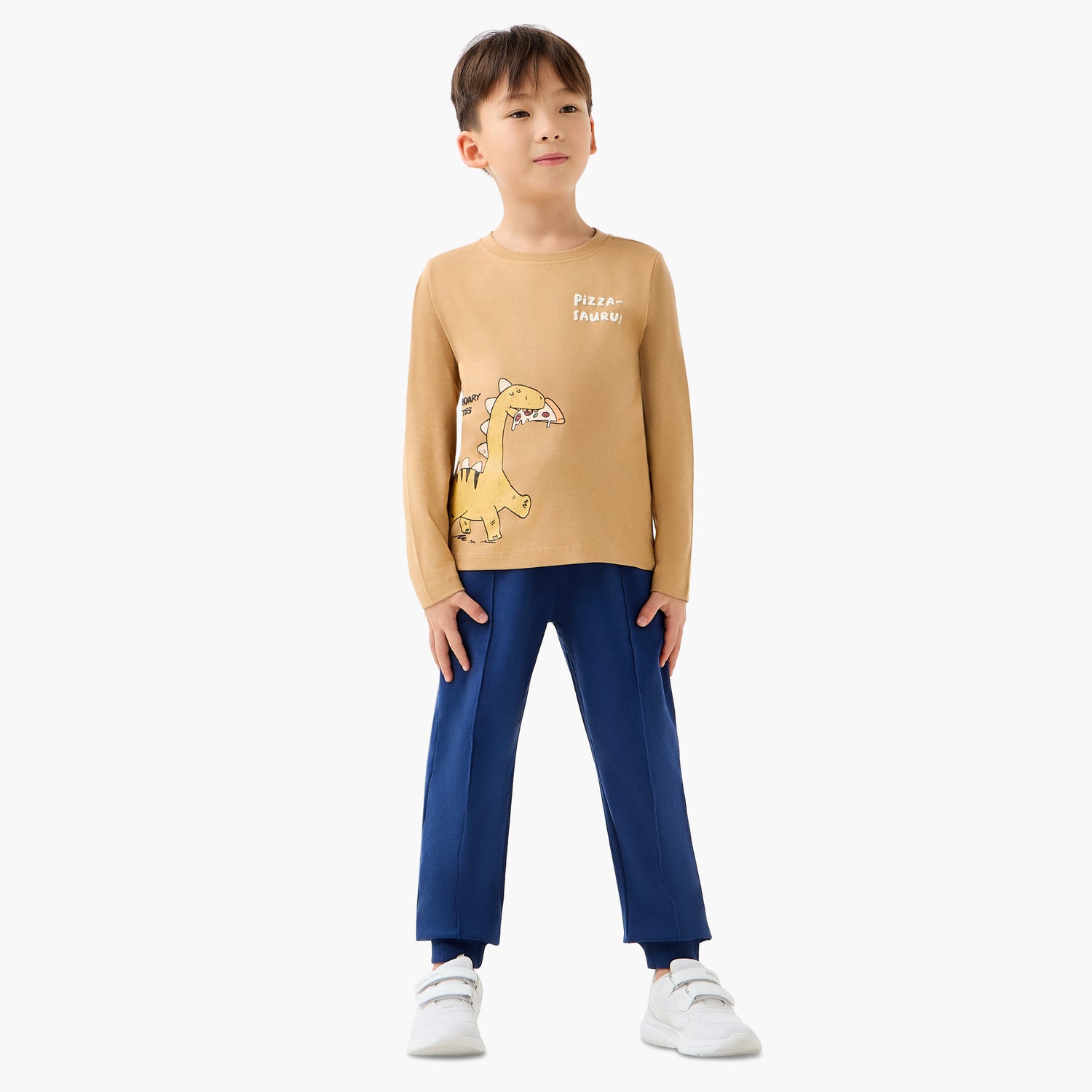 Juniors Crew Neck Short Sleeves T-shirt with Dinosaur Print