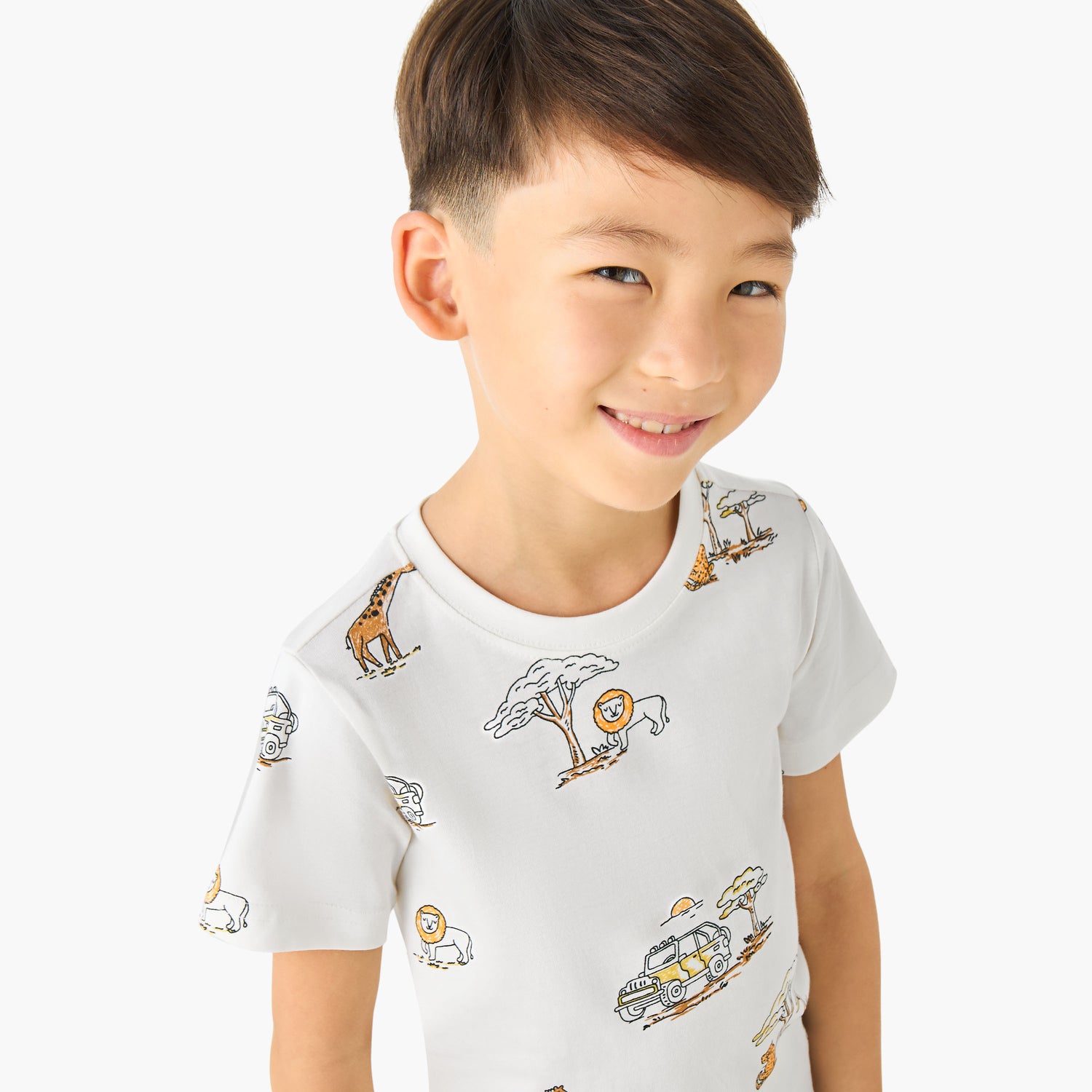 Juniors Crew Neck Short Sleeves T-shirt with Dinosaur Print
