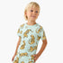 Juniors Crew Neck Short Sleeves T-shirt with Tiger Print - Blue / 1-2 yrs