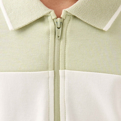 Juniors Collared Short Sleeves Polo T-shirt with Colourblock Design