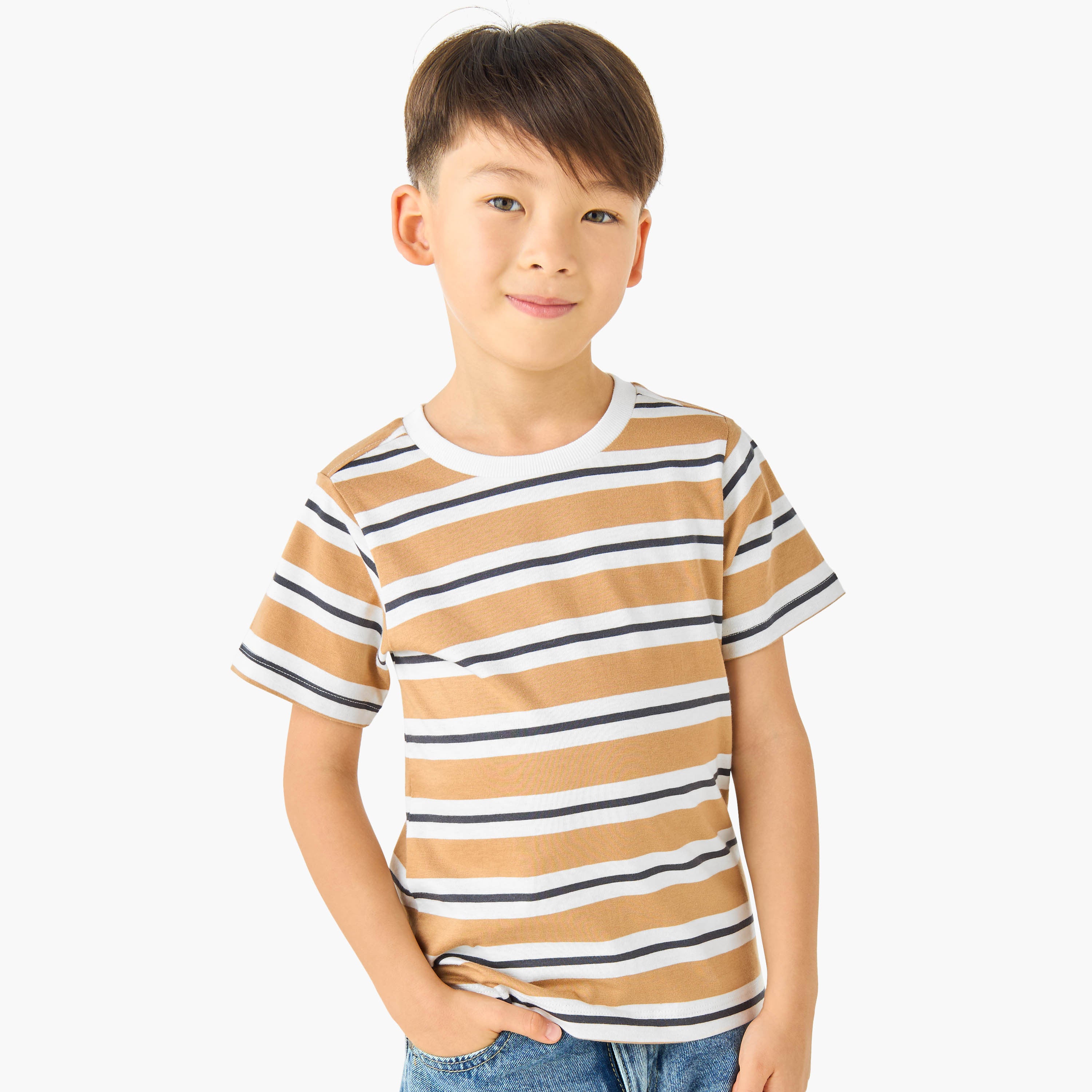 Pack of 2 Juniors Crew Neck Short Sleeves T-shirt with Assorted Print