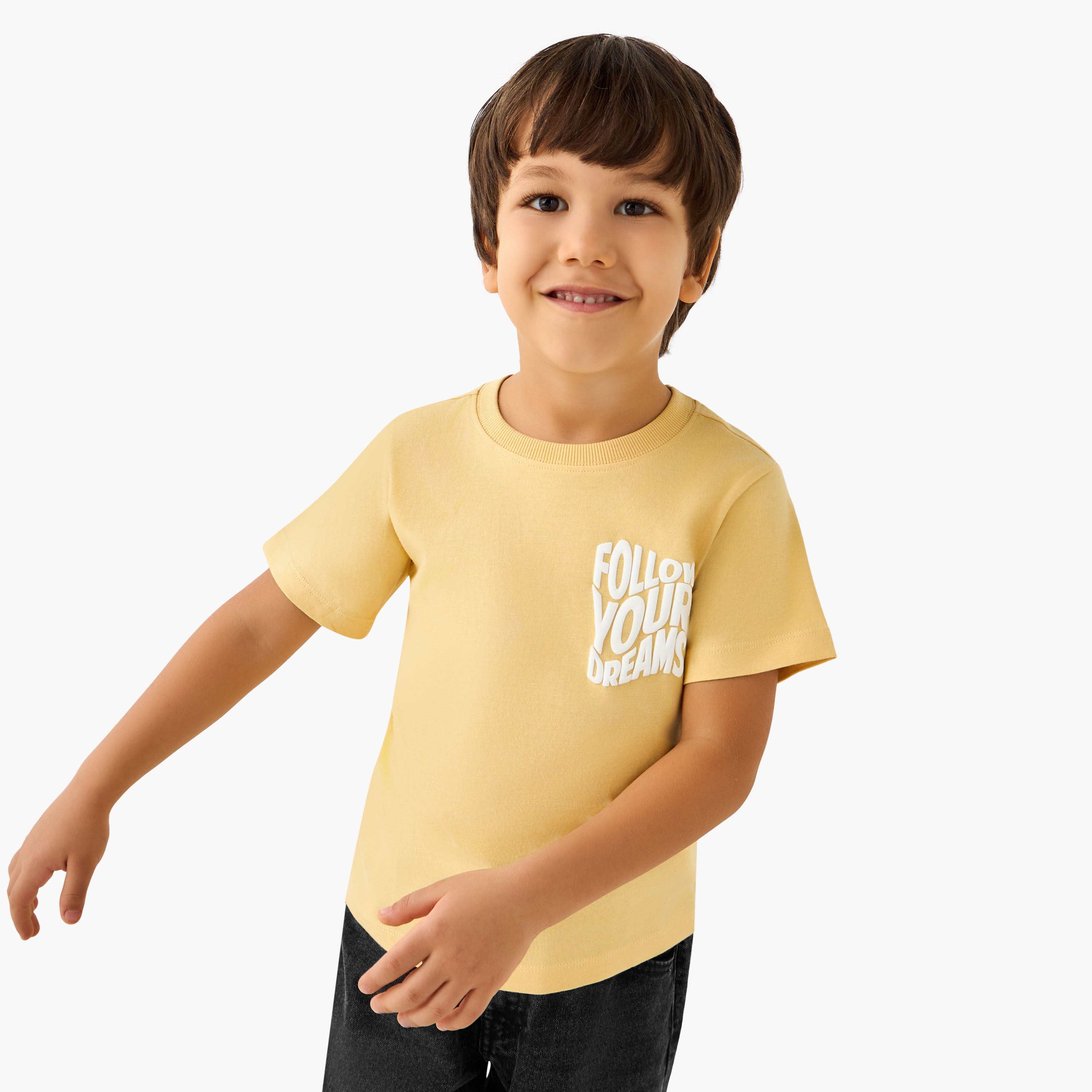 Pack of 2 Juniors Crew Neck Short Sleeves T-shirt with Assorted Print