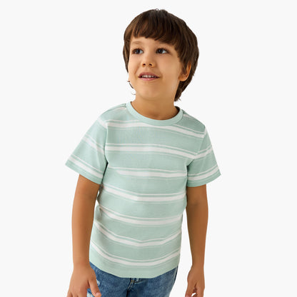 Juniors Crew Neck Short Sleeves T-shirt with Stripes