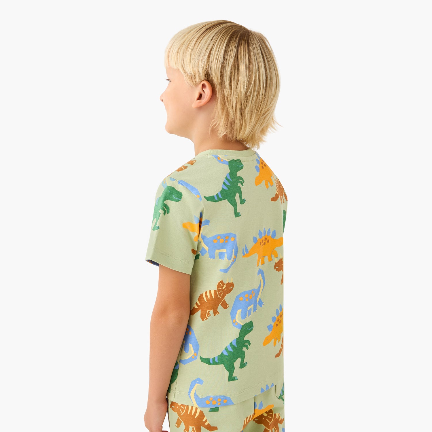Juniors Crew Neck Short Sleeves T-shirt with Dinosaur Print
