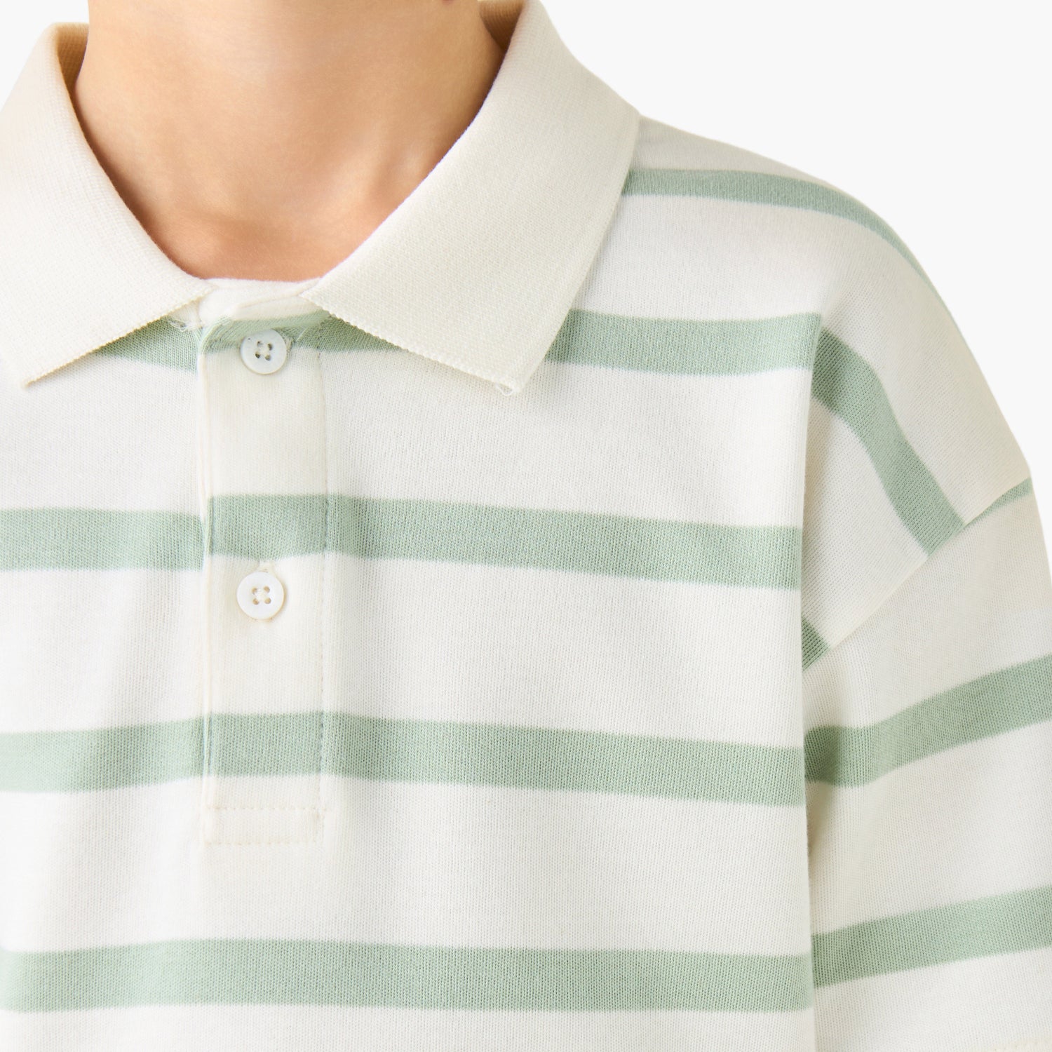 Juniors Collared Short Sleeves Polo T-shirt with Stripes