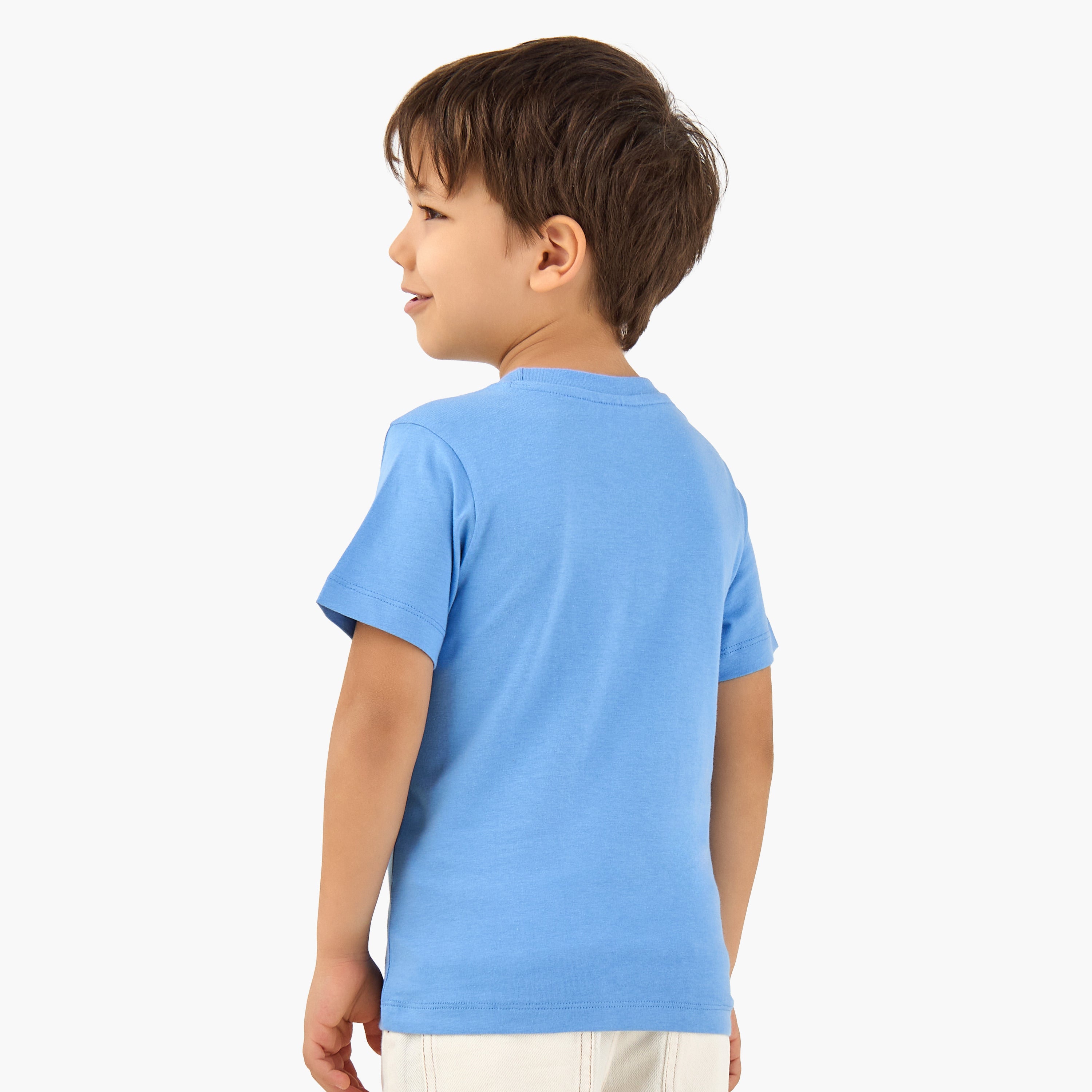 Juniors Crew Neck Short Sleeves T-shirt with Turtle Graphic Print