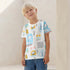 Juniors Round Neck Short Sleeves T-shirt with Graphic Print - White / 1-2 yrs