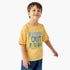 Juniors Crew Neck Short Sleeves T-shirt with Slogan Embossed - Yellow / 1-2 yrs