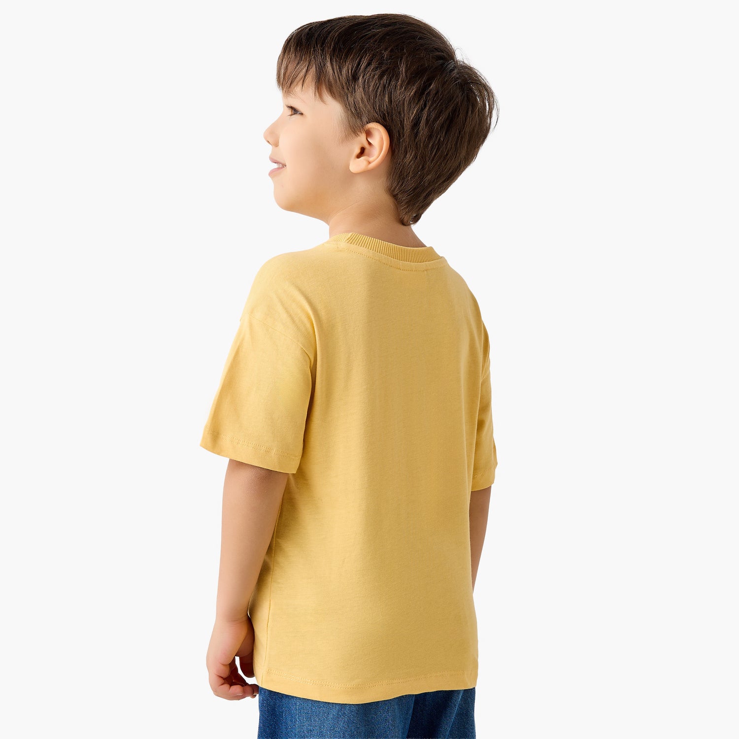 Juniors Crew Neck Short Sleeves T-shirt with Slogan Embossed