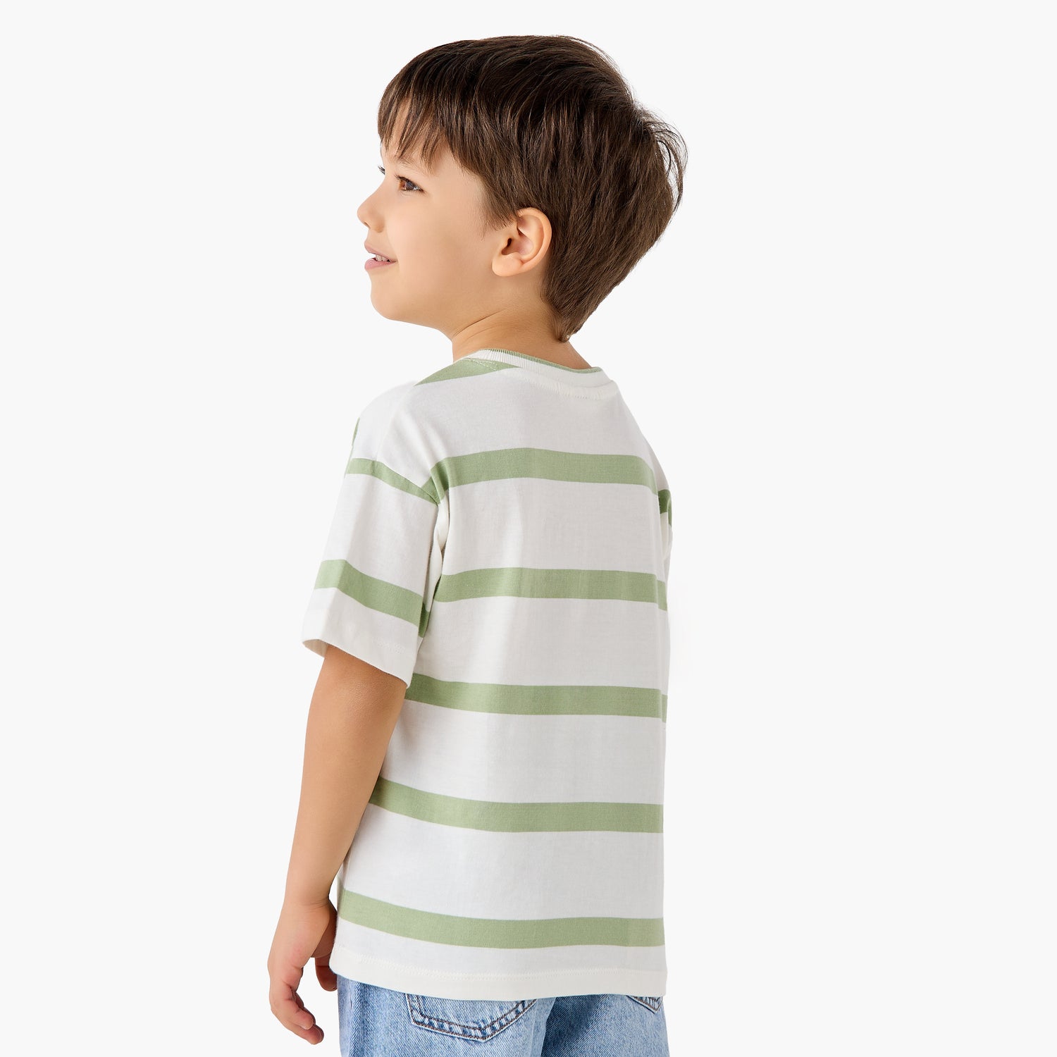 Juniors Crew Neck Short Sleeves T-shirt with Stripes