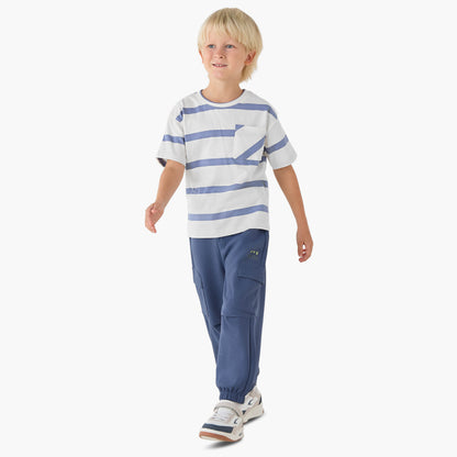 Juniors Crew Neck Short Sleeves T-shirt with Stripes