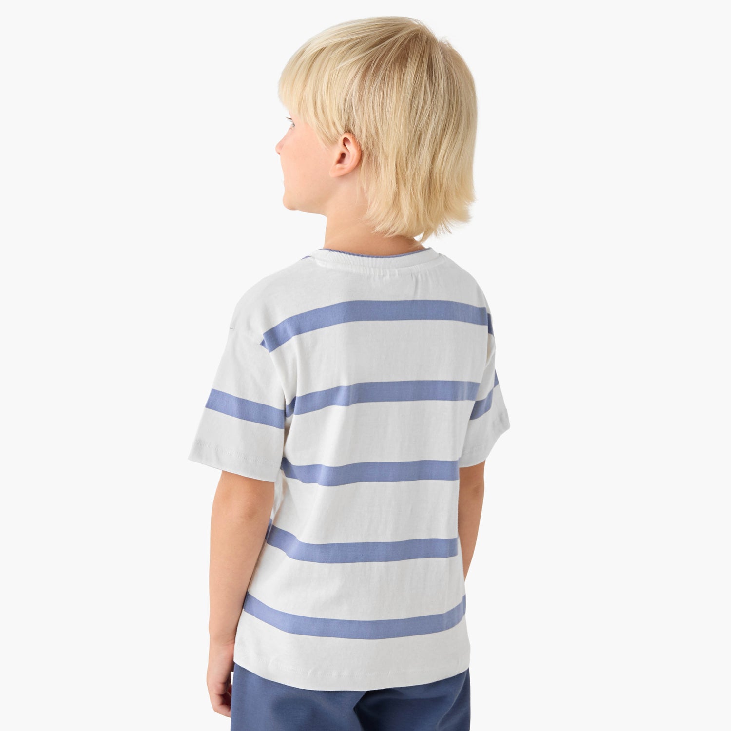 Juniors Crew Neck Short Sleeves T-shirt with Stripes