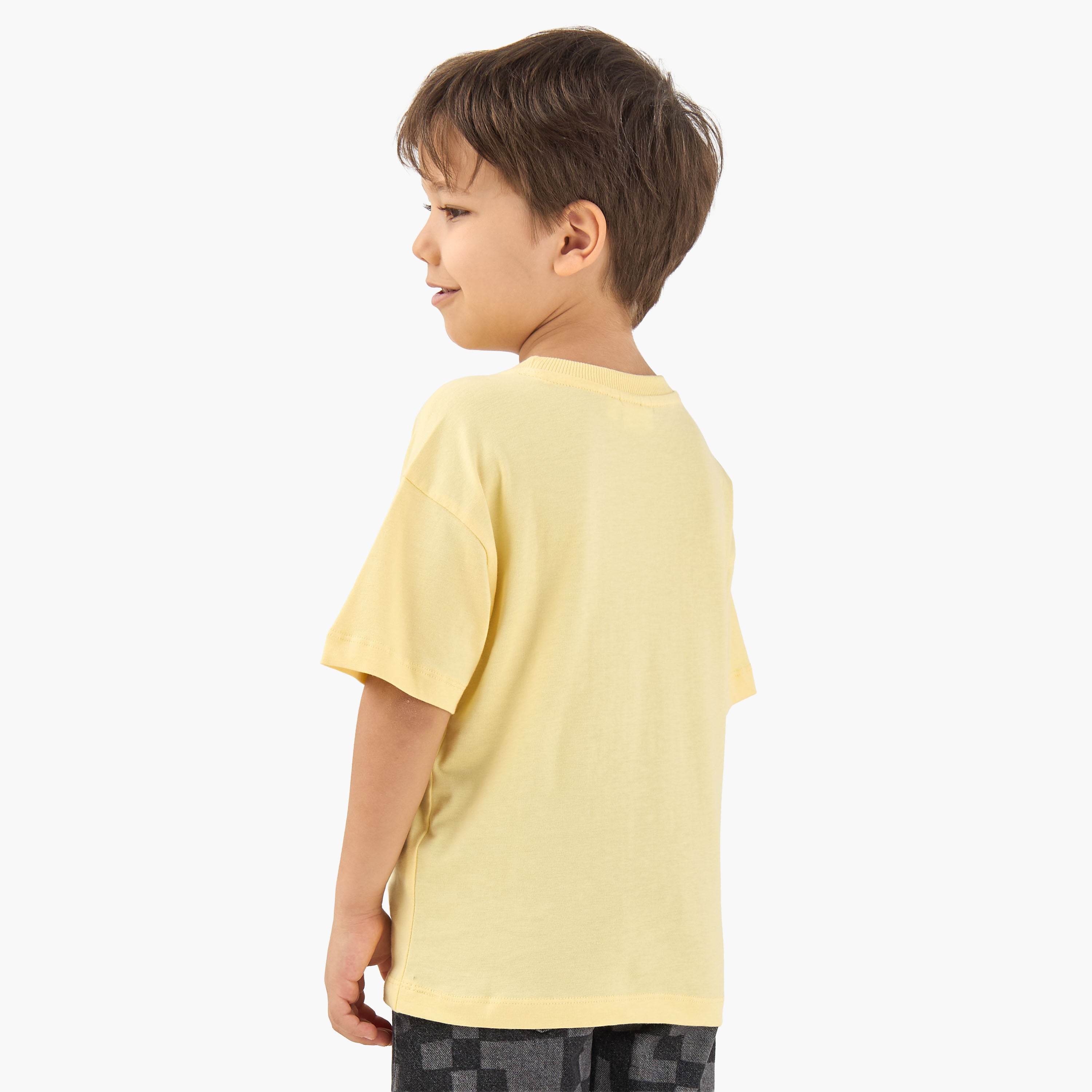 Juniors Crew Neck Short Sleeves T-shirt with Duck Embossed Design