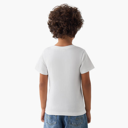 Juniors Crew Neck Short Sleeves T-shirt with Crocodile Graphic Print