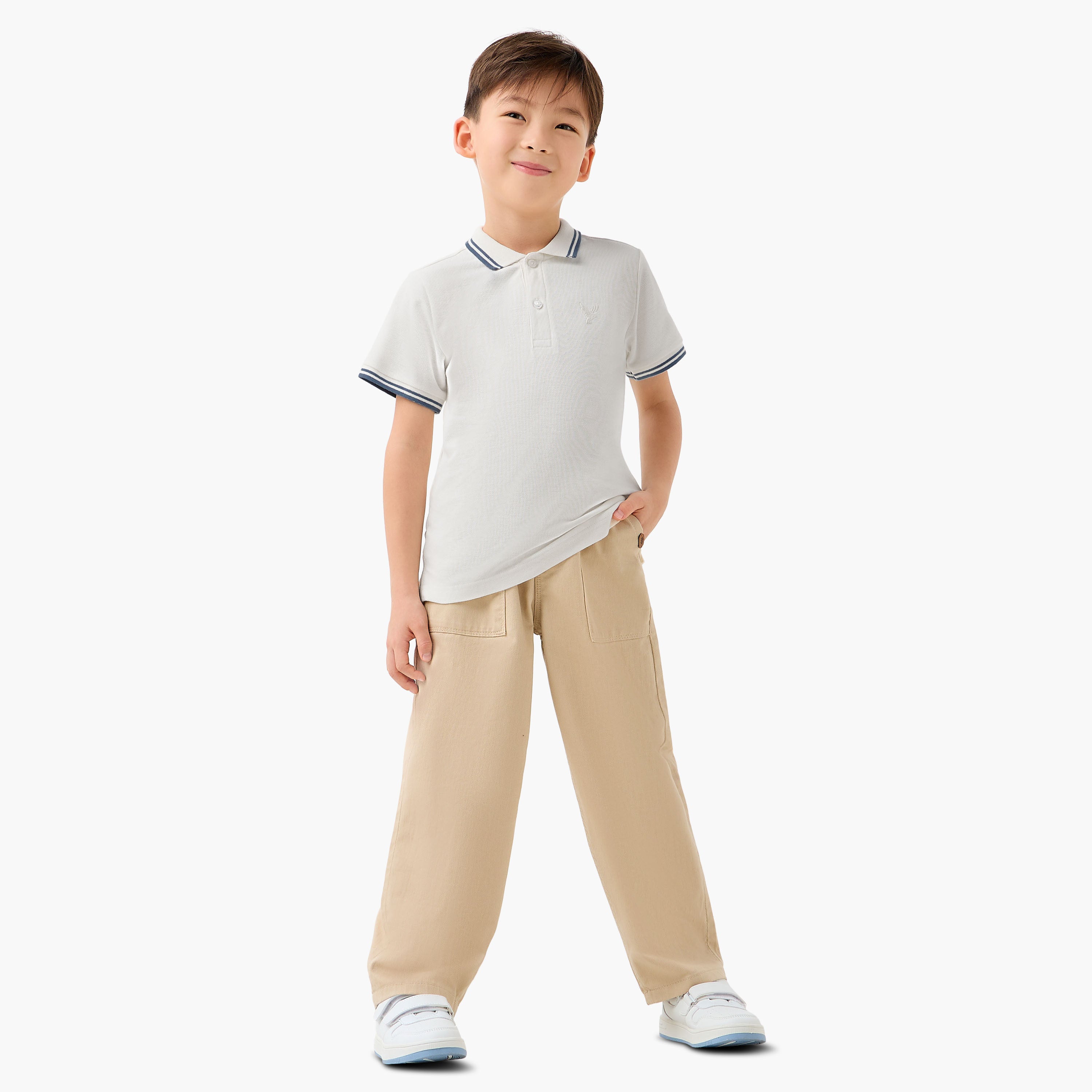 Juniors Collared Short Sleeves Polo T-shirt with Embroidery