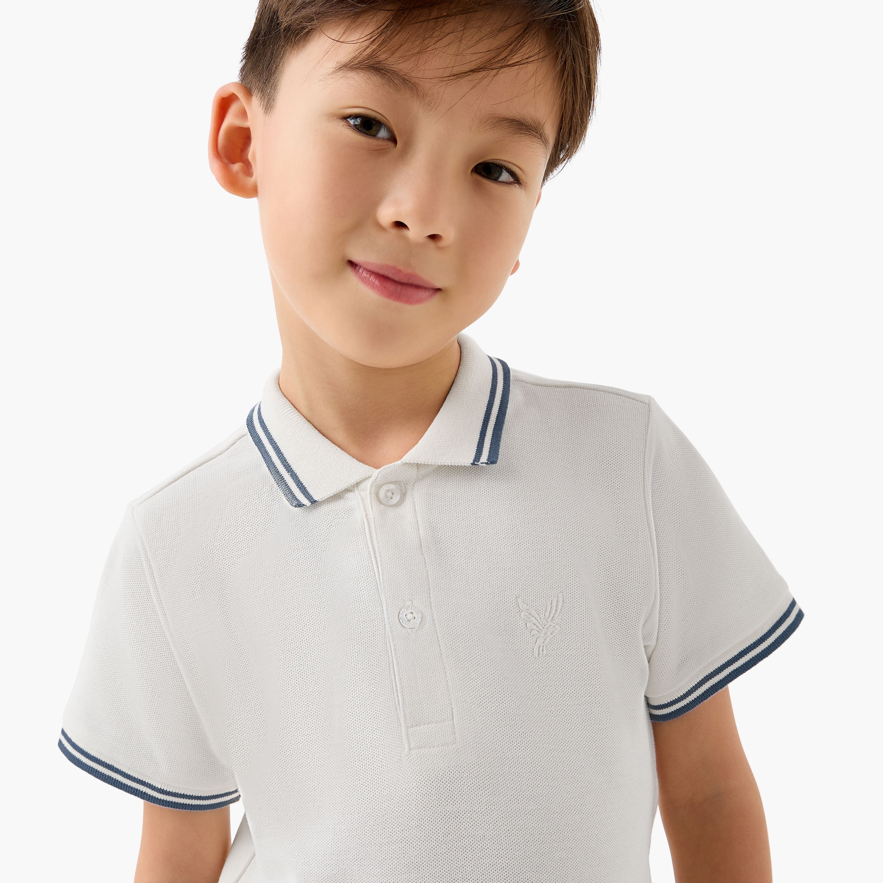 Juniors Collared Short Sleeves Polo T-shirt with Embroidery