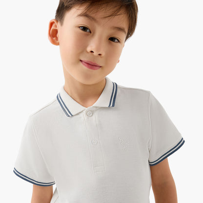 Juniors Collared Short Sleeves Polo T-shirt with Embroidery