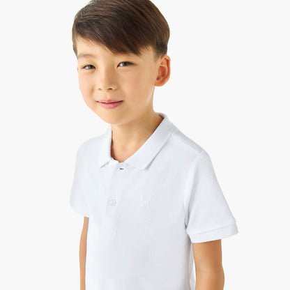 Juniors Collared Short Sleeve Polo T-shirt with Embroidery