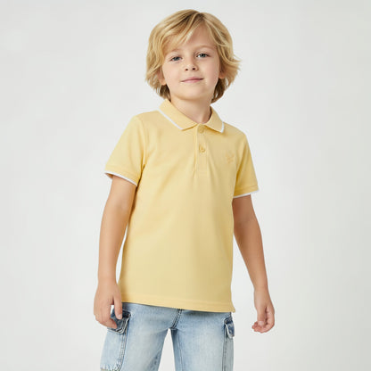 Juniors Boys Collared Short Sleeves T-shirt with Embroidery