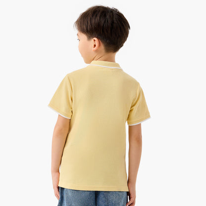 Juniors Boys Collared Short Sleeves T-shirt with Embroidery