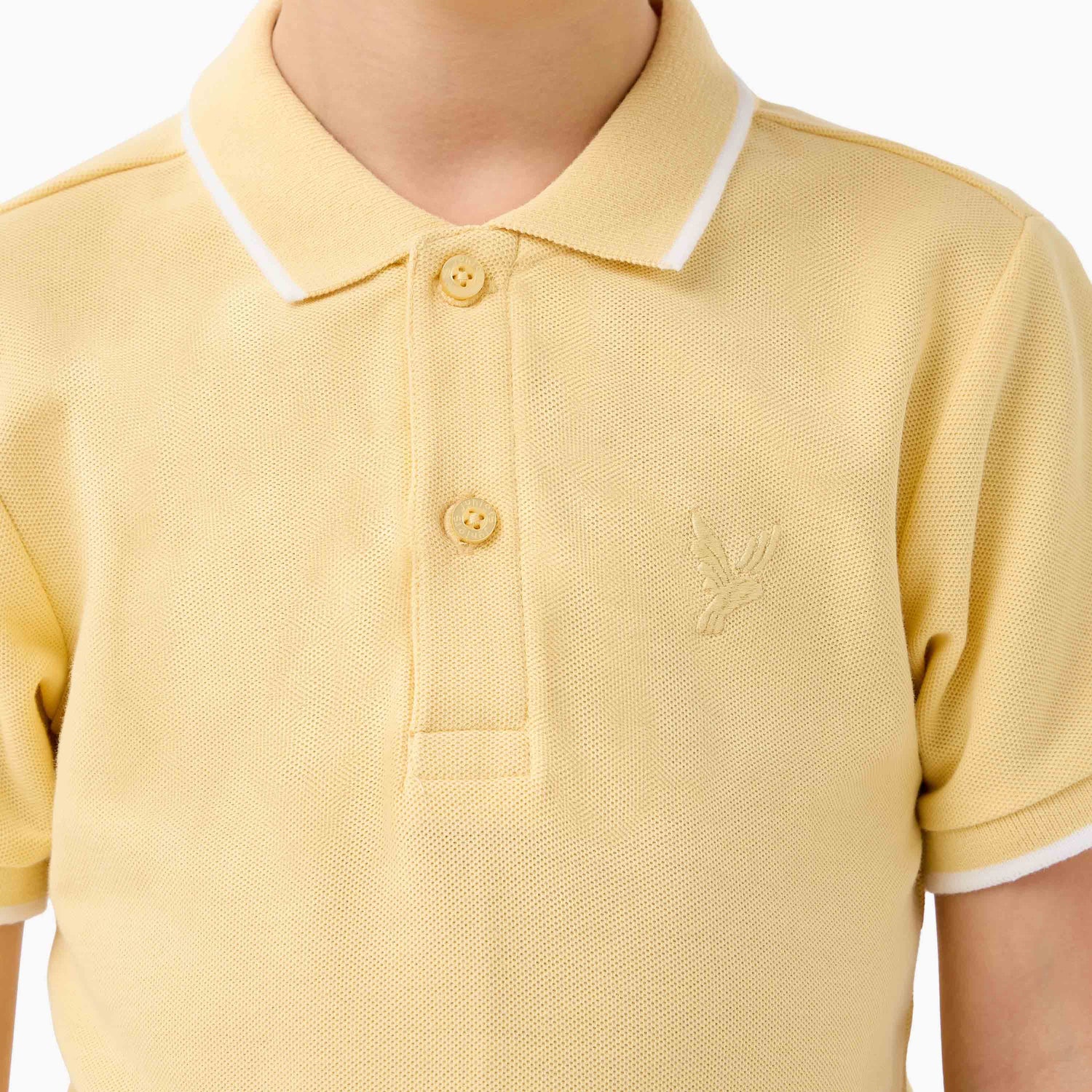 Juniors Boys Collared Short Sleeves T-shirt with Embroidery