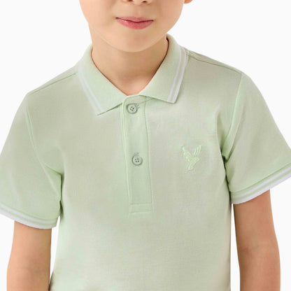 Juniors Collared Short Sleeves Polo T-shirt with Embroidery